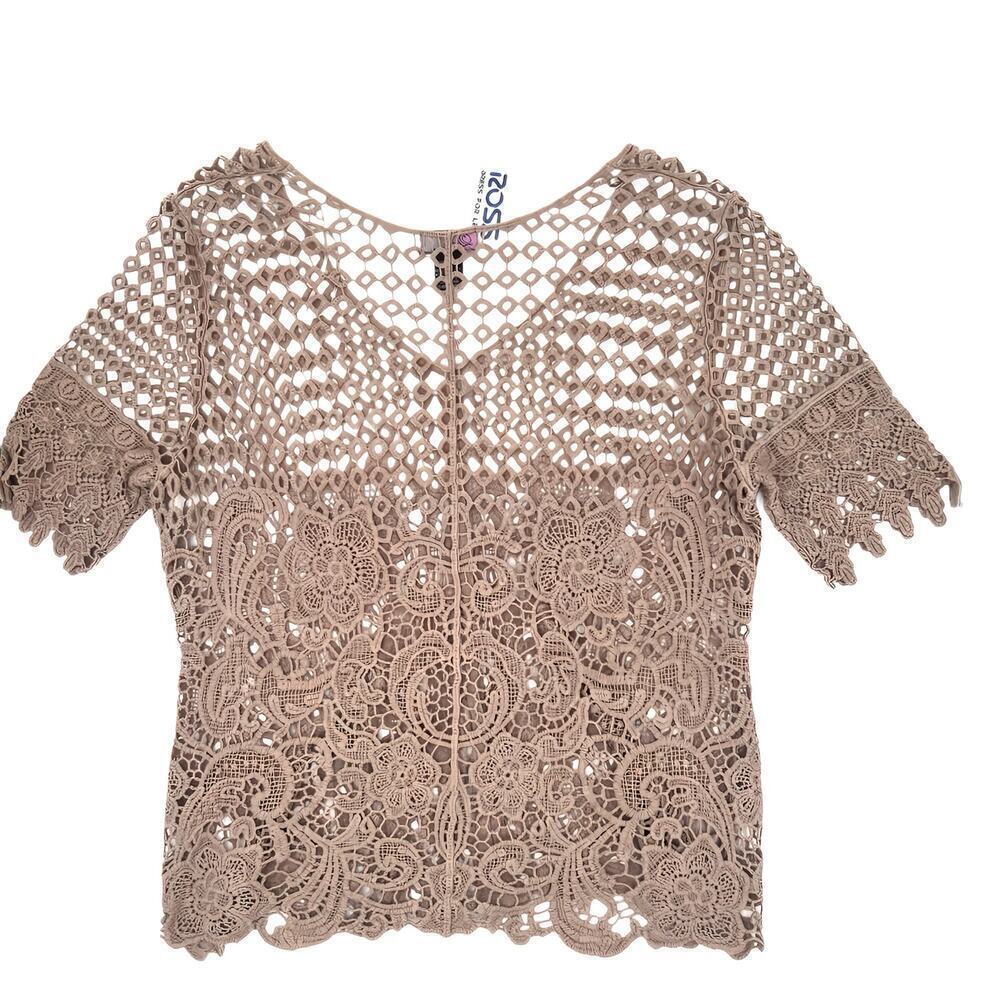 Questions by Say What Crochet Knit Cardigan XL Boho Button Front Cream NWT